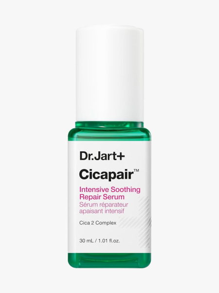 Dr. Jart+ Cicapair Intensive Soothing Repair Serum in branded component on a light gray background