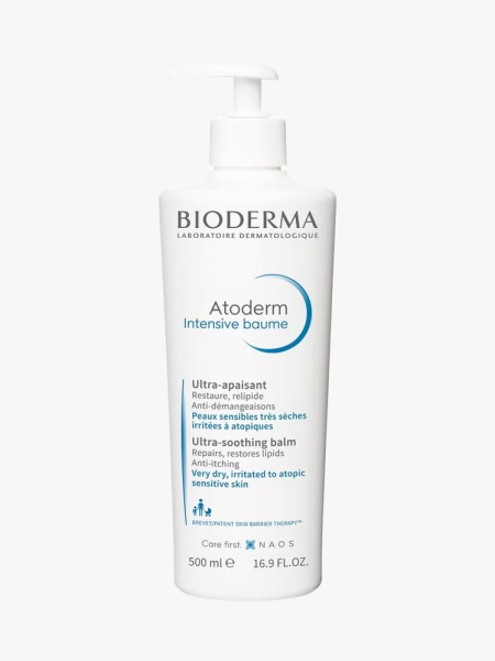 Bioderma Atoderm Intensive Baume in branded component on a light gray background