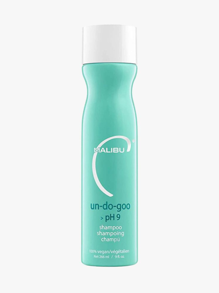 Malibu C Un-Do-Goo Clarifying Shampoo in branded component on a light gray background